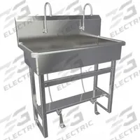SANI-LAV Wash Station: 45 in Overall Ht, 37 in Bowl Lg, 8 in Bowl Dp, 0.5 gpm Flow Rate, 16 ga (MPN 54F1-0.5). Key specifications — Includes Side Splash: Side Splash Not Included; Brand: SANI-LAV.