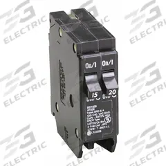 EATON Circuit Breaker: 15/20 A, 120V AC, Single Phase, 10kA at 120V AC, Type BR Loadcenters, 1 Poles (MPN BD1520). Key specifications — Amps: 15/20 A; AC Voltage Rating: 120V AC; Phase: Single; Max. AIR Rating: 10kA at 120V AC; Circuit Breaker Type: Tandem; For Use With: Type BR Loadcenters; Brand: EATON.