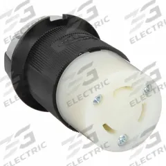 HUBBELL Locking Connector: Non-NEMA, Black/White, 125/250V AC, 30 A Current Rating, 3 Poles, 3 Wires (MPN HBL3333C). Key specifications — Brand: HUBBELL.
