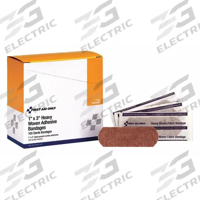 FIRST AID ONLY Adhesive Bandage: Strip Bandages, 1 in Wd, 3 in Lg, Not Metal Detectable
