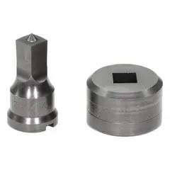 EDWARDS Square Punch & Die Set: Edwards, 55 ton_65 ton_100 ton_120 ton Compatible Ironworker Size (MPN ED9-PDSQ17/32). Key specifications — attr67451: IW55 , IW65 , IW100, IW120; attr67489: Square; attr67463: 17/32 in; attr67447: ED9-PDSQ17/32; attr67456: Edwards; attr67443: EDWARDS; attr67472: 17/32 in Square Punch & Die Set.