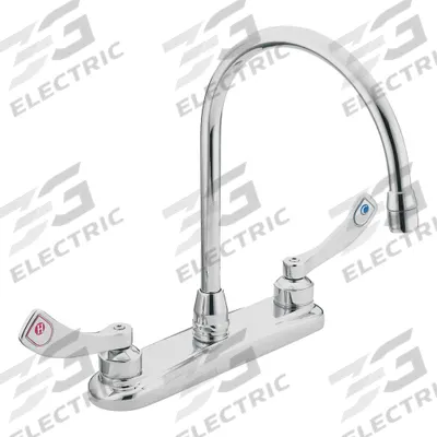 MOEN Gooseneck Kitchen/Bathroom Faucet: M-Dura, Cast Metal, Widespread, Deck - Centerset Kitchen Faucets
