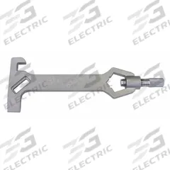 EMI Rescue Tool: 13 7/8 in L x 5 1/4 in W x 1 1/4 in H, Material Steel, Reusable, Silver (MPN 511). Key specifications — Brand: EMI; Color: Silver; Includes: Gas Shut-Off Tool; Disposability: Reusable; Product Type: Rescue Tool; Material: Steel.