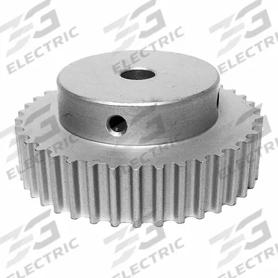 Dayton Timing Pulley: Curvilinear, Fixed, For 9 mm Belt Wd, 24 Teeth, 5 mm Pitch - HTD Section Fixed-Bore Timing Pulleys with Hub