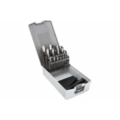 APPROVED VENDOR Screw Machine Drill Bit Set: 15 Pc, 1/16" to 1/2" by 32nds, 135° 4-Facet Point (MPN 460-000015). Key specifications — attr1238841: Box.