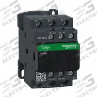 SCHNEIDER IEC Magnetic Contactor: Non-Reversing, 3 Poles, 3NO Contacts, 18 A, 110V AC Coil (MPN LC1D18F7). Key specifications — Brand: SCHNEIDER; Integrated Surge Suppression: No.