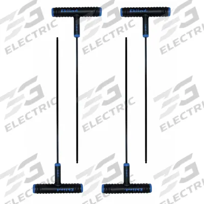 EKLIND Hex Key: 1 Ball Ends, 6 mm Tip Size, Metric, Long, Alloy Steel, Black Oxide - T-Shaped Hex Keys