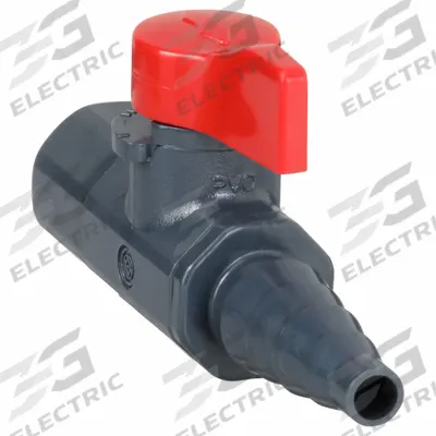 ASAHI Manual Two-Way Ball Valve: 1/4 in, PVC, Straight, FNPT x Barb - PVC Ball Valves