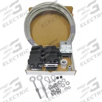 GLEASON Festoon System Kit: Wire Rope, 17 ft – 27 ft, 34 ft Min Cable/Hose Required, Round (MPN FR04-03). Key specifications — Brand: GLEASON; Compatible Cable Type: Round; Included Components: Clamps; Track Type: Wire Rope.