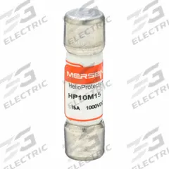 Solar Fuse: HP10M Series, Fast-Acting, 15 A, 1,000 V DC (MPN HP10M15). Key specifications — Series: HP10M; Brand: MERSEN.