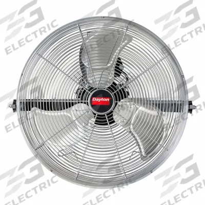 Dayton Mounted Fan: 18 in Blade Dia, 3 Speeds, 120V AC, 1/12 hp, Direct Drive - Standard Industrial Floor Fans