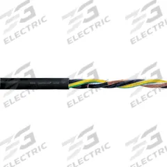 CHAINFLEX Motor Cable: 8 AWG, 4 Conductors, Order by the Foot, TPR Jacket, 1,000 V (MPN CF34-100-04-1). Key specifications — Conductor Material: Copper; Conductor Configuration: Single; Minimum Bend Radius Factor - Fixed: 4 x OD; Minimum Bend Radius Factor - Flexible: 6 x OD; Includes Ground: Yes; Minimum Bend Radius Factor - E-Chain: 7.5 x OD; Resistance Properties: Notch Resistance; Standards: cRUus.