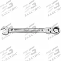 MILWAUKEE Combination Wrench: Chrome Vanadium Steel, Chrome, 15 mm Head Size, 207 1/2 mm Overall Lg (MPN 45-96-9615). Key specifications — attr309600: 15 mm; attr309611: Chrome; attr309610: Chrome Vanadium Steel; attr309604: No; attr309612: No; attr309613: No; attr309615: Yes; attr324932: MILWAUKEE.