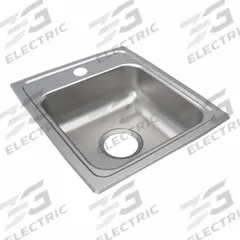JUST MANUFACTURING Bowl Drop-In Sink: 17 1/2 in Overall Lg, 15 in Overall Wd, 6 1/2 in Bowl Dp (MPN SLFADA1815A651-J). Key specifications — Brand: JUST MANUFACTURING; Color Family: Silver/Gray.