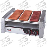 APW WYOTT Flat Hot Dog Roller Grill: Up to 30 Hot Dogs, 19 1/2 in Cooking Surface Wd, Chrome (MPN HRS - 31). Key specifications — Manufacturer Part Number: HRS - 31; Voltage: 120V AC; Product Type: Flat Roller Grill.