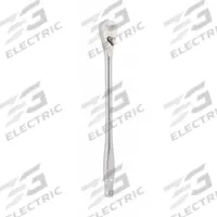 MILWAUKEE Hand Ratchet: Pear, Reversible, 12 in Overall Lg, Chrome, 4° Min Arc Swing, Non-Magnetic (MPN 48-22-9037). Key specifications — attr1205598: Reversible; attr1205605: Quick-Release Not Included; attr1205626: Chrome; attr1205607: Pear; attr1205624: MILWAUKEE.