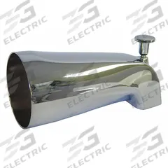 KISSLER Diverter Tub Spout: 1/2 in Connection Size, IPS Connection, 5 1/4 in Spout Reach (MPN 82-0011). Key specifications — Tub Spout Connection Type: IPS; Trim Finish: Chrome; Tub Spout Material: Aluminum; Brand: KISSLER.