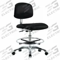 ESD/Cleanroom Task Chair: Vinyl, Armless, Ht Range 21 1/2 in to 29 in, 18 1/2 in Seat Wd, 5 Casters (MPN BR-ECR-VMBCH-CR-CF-EC-ESDBLK). Key specifications — Foot Support: Yes; Base Material: Aluminum; Brand: APPROVED VENDOR; Product Type: Cleanroom Task Chair; Cleanroom Class: ISO 4; ESD-Safe: ESD-Safe.