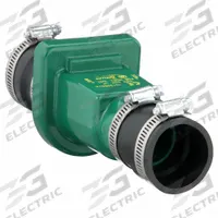ZOELLER Full Flow Check Valve: Swing, Inline Valve Body, For Pumps Media, PVC, Clamp x Clamp, Female (MPN 30-0181). Key specifications — Brand: ZOELLER.