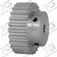 DAYTON Timing Pulley: Curvilinear, Fixed, For 9 mm Belt Wd, 26 Teeth, 5 mm Pitch, Aluminum (MPN 26-5M09-6A3). Key specifications — Brand: DAYTON; Finish: Clear Anodized; For Belt Series: Powerhouse®.