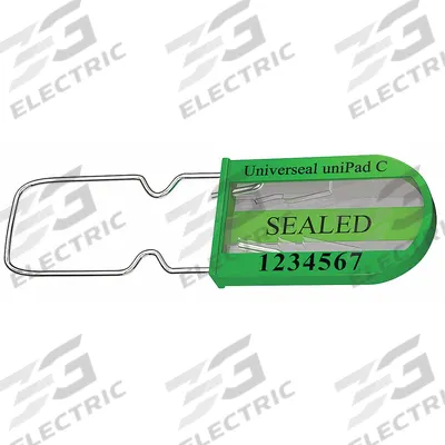 UNIVERSEAL Padlock Seals: Green, Plastic, 100 lb Breaking Strength, 1 3/16 in Hasp Lg - Metal Hasp Padlock Seals
