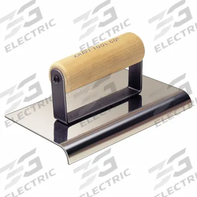 KRAFT TOOL Concrete Sidewalk Edger: Stainless Steel, 6 in Blade Lg, 4 in Blade Wd - Handheld Edgers