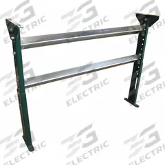 ASHLAND CONVEYOR Conveyor Support Stand: For 27 in Between Frame Wd, 43 in Min. Ht, 55 in Max. Ht (MPN H15M49B27). Key specifications — Stand Material: Steel; Color: Green; Brand: ASHLAND CONVEYOR.