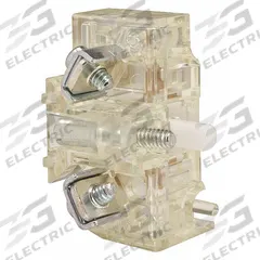 SCHNEIDER Contact Block: 30 mm Panel Mounting Size, 1NC, Momentary, 9001K/9001SK Series (MPN 9001KA3G). Key specifications — Switch Action: Momentary; Terminal Connection Type: Screw Terminals; Brand: SCHNEIDER; Compatible with Series: 9001SK.