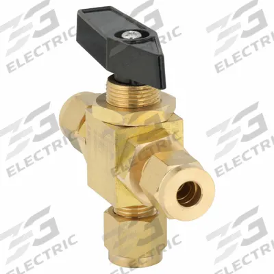 APPROVED VENDOR Manual Three-Way Ball Valve: 1/4 in, Brass, T Flow - T-Port Brass Ball Valves