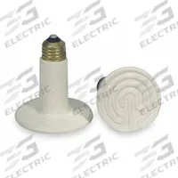 TEMPCO Flat-Top Socket-Mount Heater: 100 W Watt Output, 120V AC, White, 4 in, 4 11/16 in Dia (MPN CRR00008). Key specifications — Brand: TEMPCO; Overall Length: 4 in; For Use With: Mfr. No. CRK00016; Voltage: 120V AC; Material: Ceramic; Connection Type: E26, Medium Base; Color: White.