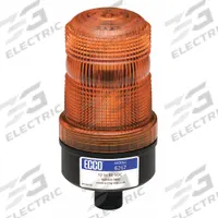 ECCO Beacon Light: Flashing Beacon, Amber, 4 7/8 in Overall Ht, LED, 12-80V DC (MPN 6267A). Key specifications — Operating Voltage: 12-80V DC; Number of Flash Patterns: 80 FPMx8; Includes: Mounting Hardware; Electrical Connection: Blunt Cut Wires; Mount Type: Pipe; Brand: ECCO; Shape: Round; Lighting SAE Class Rating: SAE Class 3.