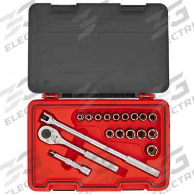 PROTO Socket Set: 1/2 in Drive, 18 Piece, Metric - Metric Socket Sets with Drive Tools