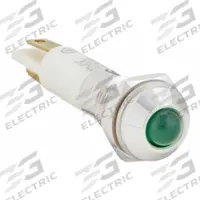 APPROVED VENDOR Raised Panel Light: 5/16 in Panel Mounting Hole Dia, LED, Green, Raised Head, M08 (MPN 24M044). Key specifications — Brand: APPROVED VENDOR; Electrical Connection: 0.11 Male Quick Disconnect.