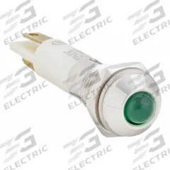 APPROVED VENDOR Raised Panel Light: 5/16 in Panel Mounting Hole Dia, LED, Green, Raised Head, M08 (MPN 24M044). Key specifications — Brand: APPROVED VENDOR; Electrical Connection: 0.11 Male Quick Disconnect.