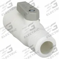 PARKER Manual Two-Way Ball Valve: 1/2 in, Polypropylene, Straight, Push x MNPT, One-Piece, Lever (MPN LFPP8VMC8). Key specifications — Brand: PARKER; Handle: Lever.