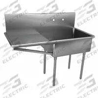 JUST MANUFACTURING Scullery Sink: 1 Bowls, 48 in Overall Ht, 51 in Overall Lg, 27 1/2 in Overall Wd (MPN NSFB124-24L-2-J). Key specifications — Brand: JUST MANUFACTURING.
