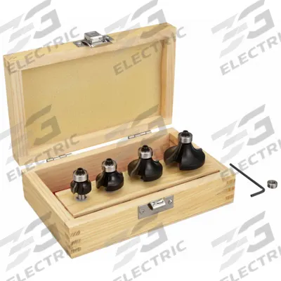 APPROVED VENDOR Router Bit Set: Fractional Inch, 4 Pieces - Carbide-Tipped Router Bit Sets