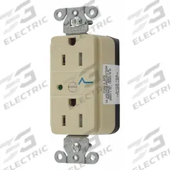HUBBELL Receptacle: Duplex, 5-15, Ivory, 125V AC, 15 A, 2 Pole / 3 Wire (MPN SNAP5262IS)