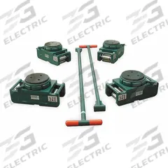 HILMAN ROLLERS Machine Roller Kit: 240,000 lb, 8 in Deck Ht, 6 3/4 in L x 6 3/4 in W, (4) Rollers (MPN RS-120-SLP). Key specifications — Top Plate Surface: Rubber Padded; Includes: (2) Handles; Brand: HILMAN ROLLERS; Color: Green.