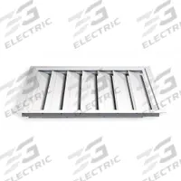 50"H-W 4.5"L Alu Ceiling Shutter Dampr: For 48 in Fan, Single Panel, 50 in H, 50 in W, 1 5/8 in D (MPN 3C243). Key specifications — Airflow Direction: Horizontal; Blade Type: Flat Blade; Brand: DAYTON; Maximum Air Velocity: 2250 fpm; Mounting Position: Horizontal.