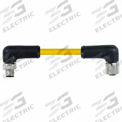 Cordset: M12 Male Right Angle X M12 Female Right Angle, 5 Pins, Yellow, TPE, 5 m Cable Lg (MPN 7700-P4271-U0D0500). Key specifications — Cable Jacket Color: Yellow; End 1 Gender: Male; End 1 Mounting Orientation: Right Angle; End 2 Gender: Female; End 2 Mounting Orientation: Right Angle; End 2 Connection Type: M12; IP Rating: IP67; Brand: MURRELEKTRONIK.