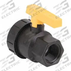 BANJO Manual Two-Way Ball Valve: 1 in, Polypropylene, Straight, FNPT x FNPT Union, Three-Piece (MPN UV100FP). Key specifications — Brand: BANJO; Handle Type: Lever; Handle: Lever.