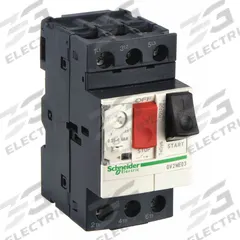 SCHNEIDER Manual Motor Starter: Non-Reversing, 3 Poles, 0.4 A, Thermal Protection, Push Button (MPN GV2ME03). Key specifications — Maximum Voltage Rating: 690V AC; Brand: SCHNEIDER; Thermal Units Required: None (Starter Includes Integrated Thermal Units); Frame Size (Width): 45mm.