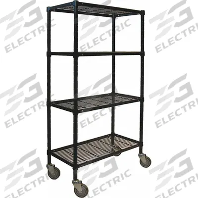 APPROVED VENDOR Wire Shelving Unit: 36 in x 24 in x 70 in, Dry, Split Sleeve, 4 Shelves - Mobile Wire Shelving for Dry Use