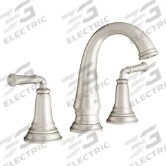 AMERICAN STANDARD Mid Arc Bathroom Faucet: Delancey, Brass, Brushed Nickel Finish, 1.2 gpm Flow Rate (MPN 7052807.295). Key specifications — Includes: Drain; Brand: AMERICAN STANDARD; Series: Delancey.
