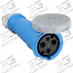 HUBBELL Pin and Sleeve Connector: Blue, 250V AC, Single Phase, 60 A, 2 Pole, 3 Wire, IEC Grounding (MPN HBL360C6W). Key specifications — Brand: HUBBELL.