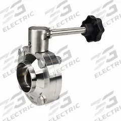 DIXON Butterfly Valve: 3/4 in Pipe Size, Solder, 140 psi Max. Pressure (CWP), 316L Stainless Steel (MPN B5107V075BB-B). Key specifications — Average Surface Roughness (Ra): ≤ 32 micron; Brand: DIXON; Stop Positions: Unlimited; Handle Type: Lever; Body Material: 316L SS; Disc Material: 316L SS.