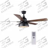 CANARM Ceiling Fan: 52 in Blade Dia, Matte Black, 3 Speeds (MPN CF52LYR5BK). Key specifications — Finish: Matte Black; Series: LYRIC; Number of Speeds: 3; Brand: CANARM.