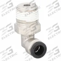 PARKER Push-Fit Elbow Fitting: 3/8 in OD x 1/2 in Pipe Size, Push-to-Connect x MNPTF, Brass, Silver (MPN W169PLP-6-8). Key specifications — Brand: PARKER.