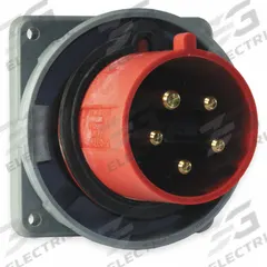HUBBELL Pin and Sleeve Inlet: Red, 277/480V AC, Three Phase, 30 A, 4 Pole, 5 Wire, IEC Grounding (MPN HBL530B7W). Key specifications — Brand: HUBBELL.